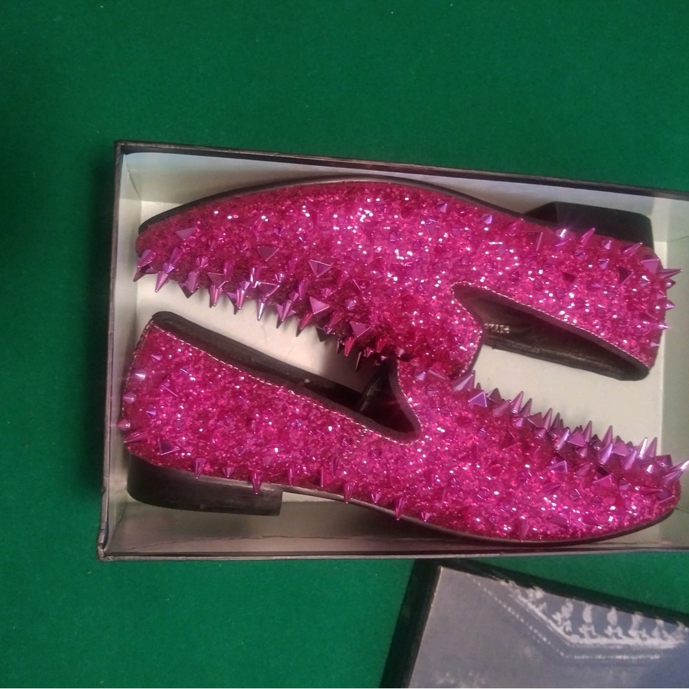 Pink spiked Prom shoes worn once practically brand new great condition.